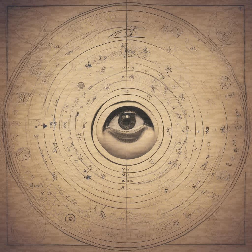 11 Wrinkle Astrology:  Image depicting the 11 wrinkle between the eyebrows and astrological symbols related to intensity and focus.