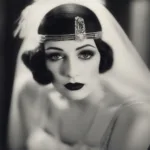 1920s Flapper Makeup: Dark lips, defined brows, and smoky eyes