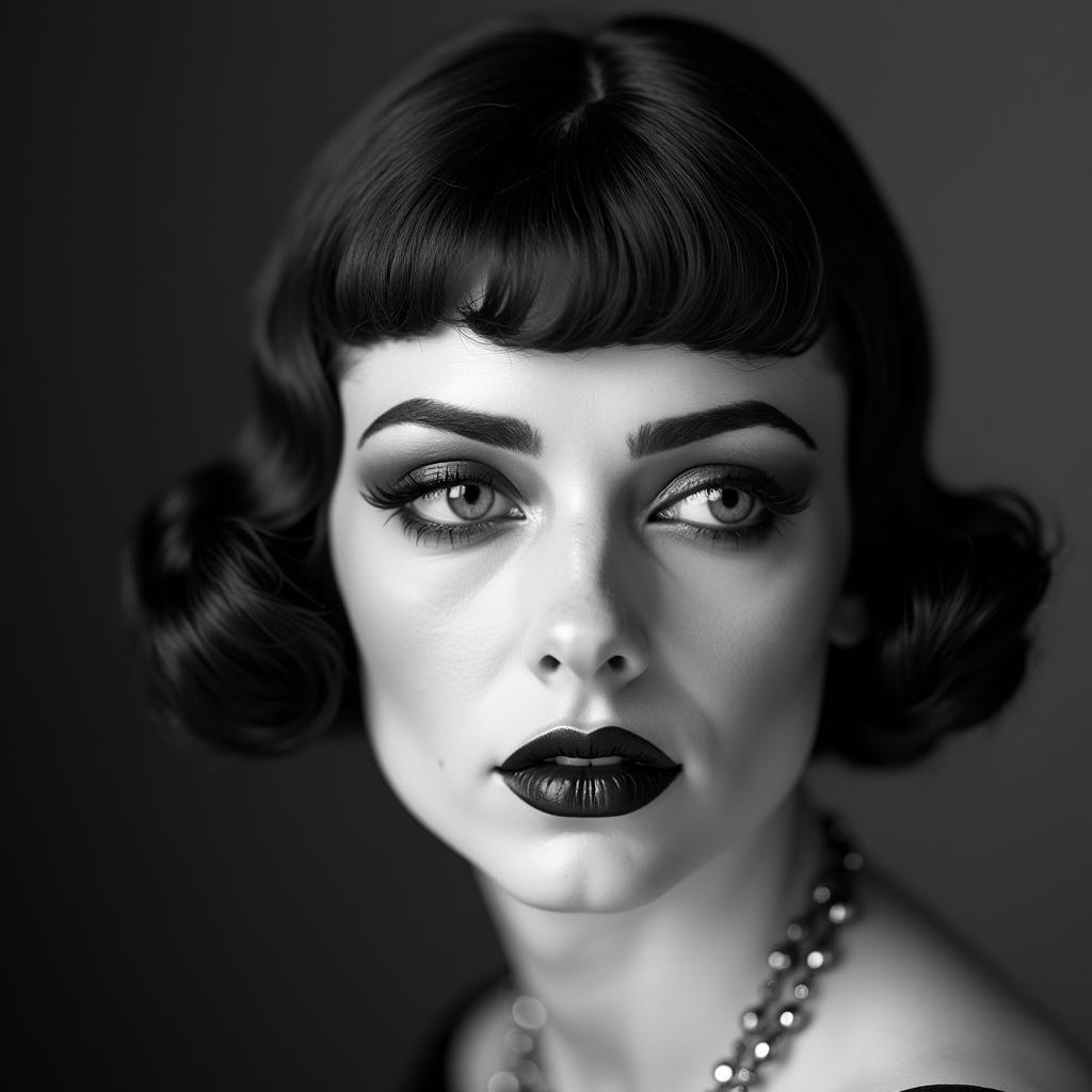 1920s Flapper Makeup: Dark Lips, Thin Brows