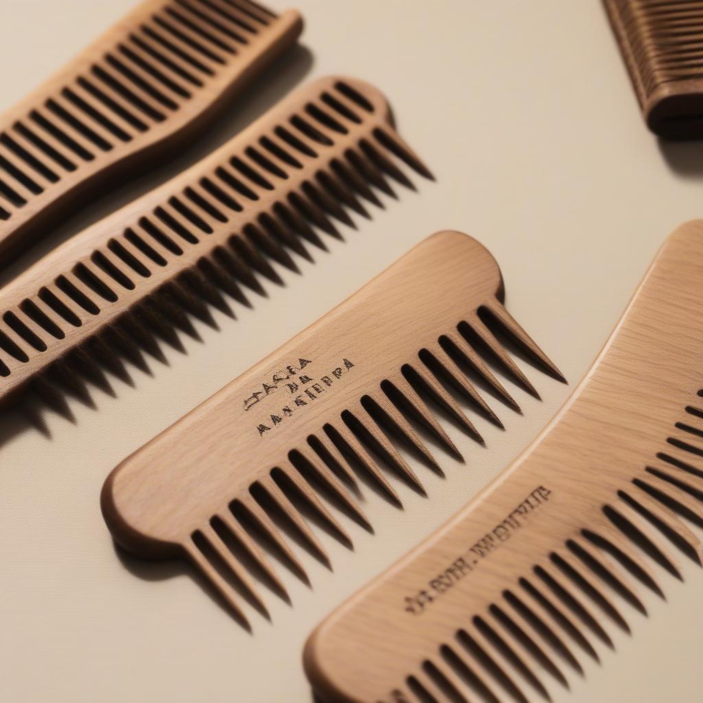 Acca Kappa Wooden Comb: A close-up of a wooden comb, emphasizing its smooth teeth and ergonomic handle.