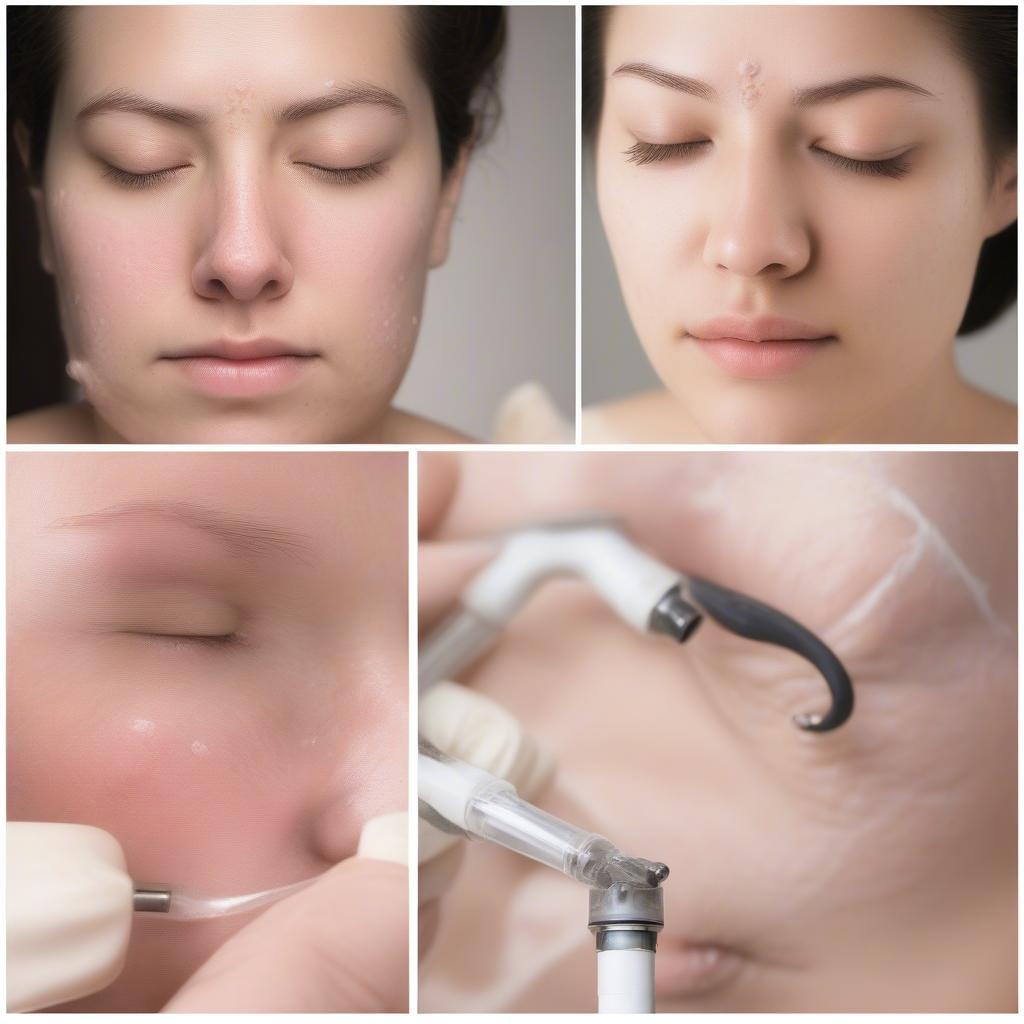 Extractions during an acne facial