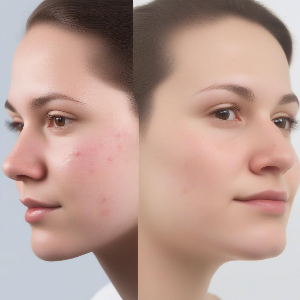 Transformation after acne facial treatment