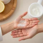 Applying Ahava Hand Cream