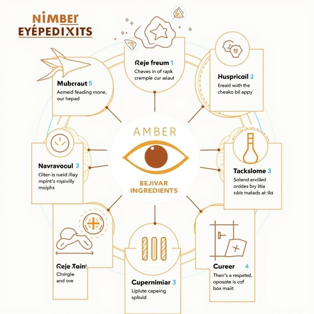 Infographic illustrating key ingredients in Amber Time Eye Elixir