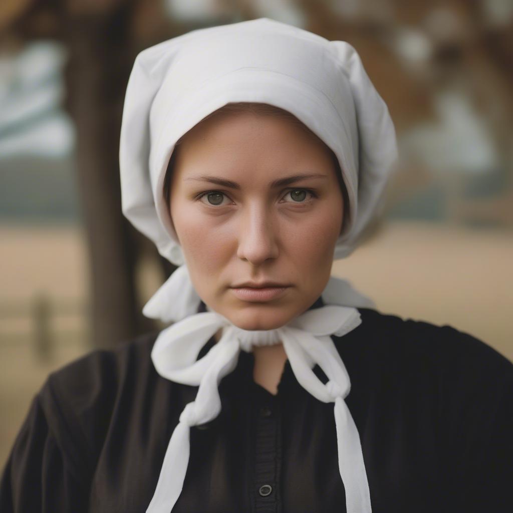 Amish Woman with Untied Bonnet