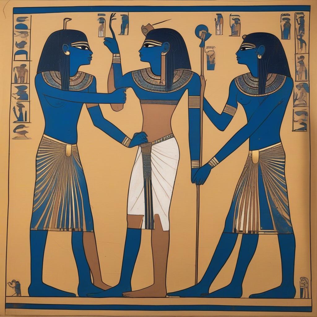 Ancient Egyptian Ritual with Blue Facepaint