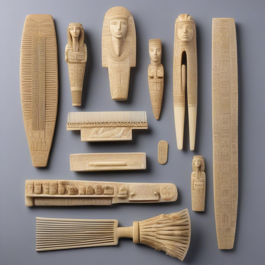 Ancient Egyptian Combs: Examples of elaborate combs used by royalty and the elite.