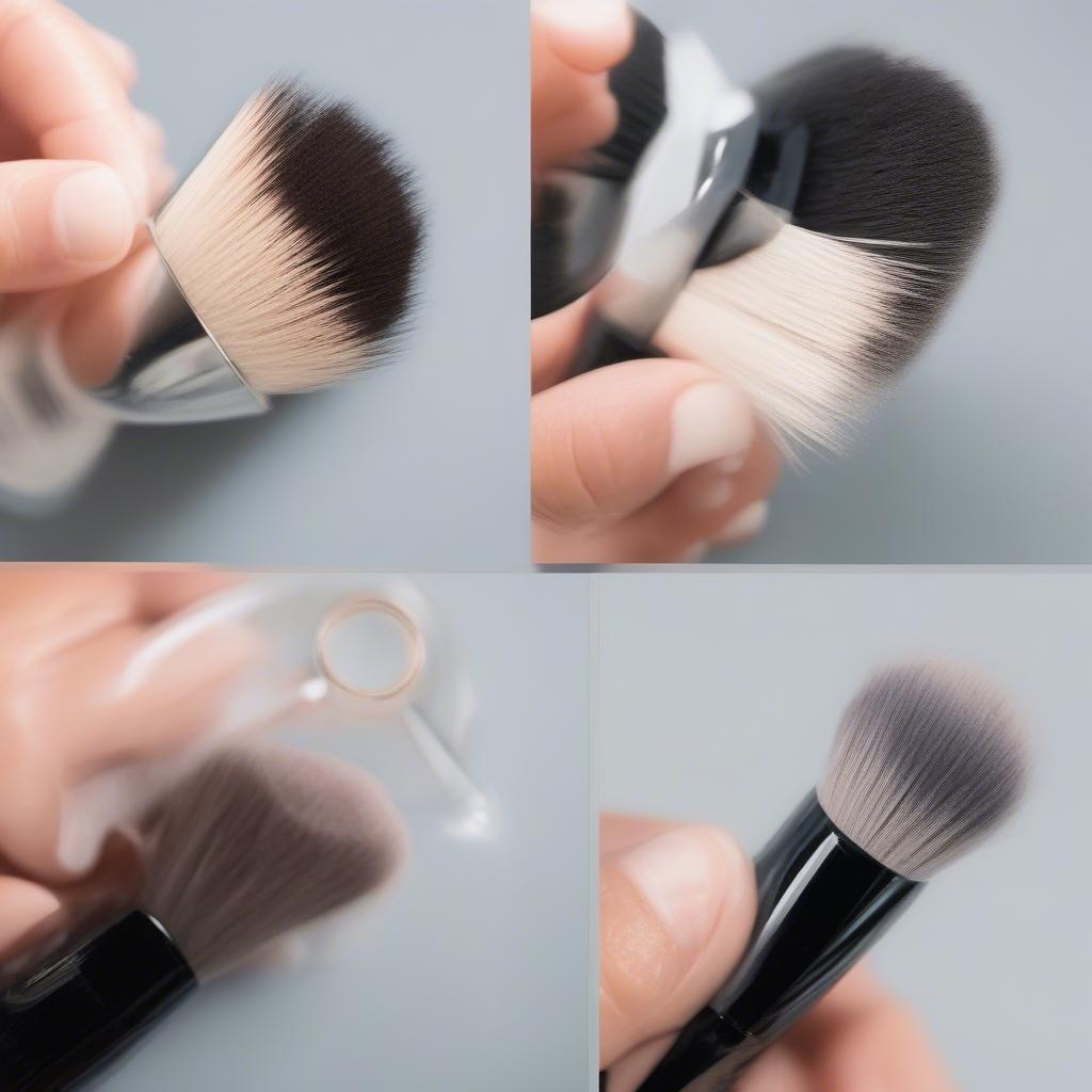 Cleaning Angled Makeup Brushes