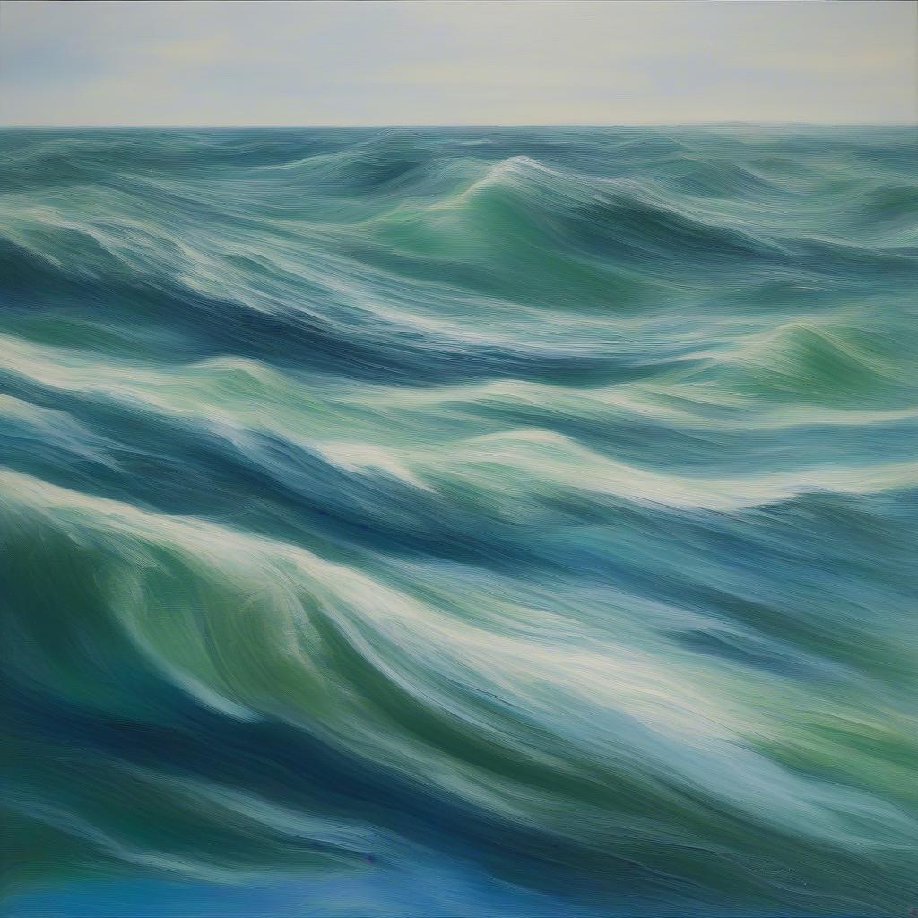 Annie's Brushstrokes Mimic Ocean Waves Conveying Emotion