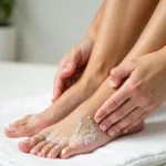 Applying a Barefoot Foot Scrub