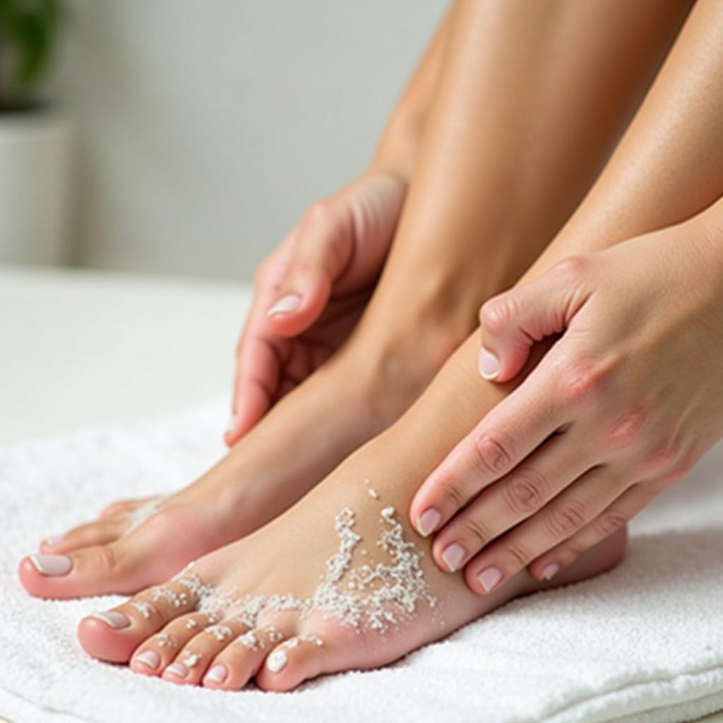 Applying a Barefoot Foot Scrub