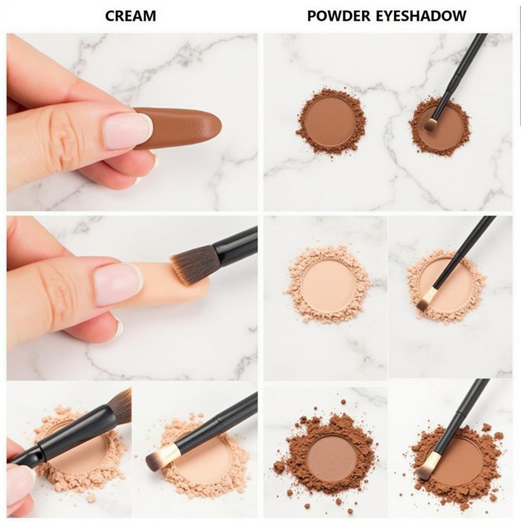 Applying Cream and Powder Eyeshadow