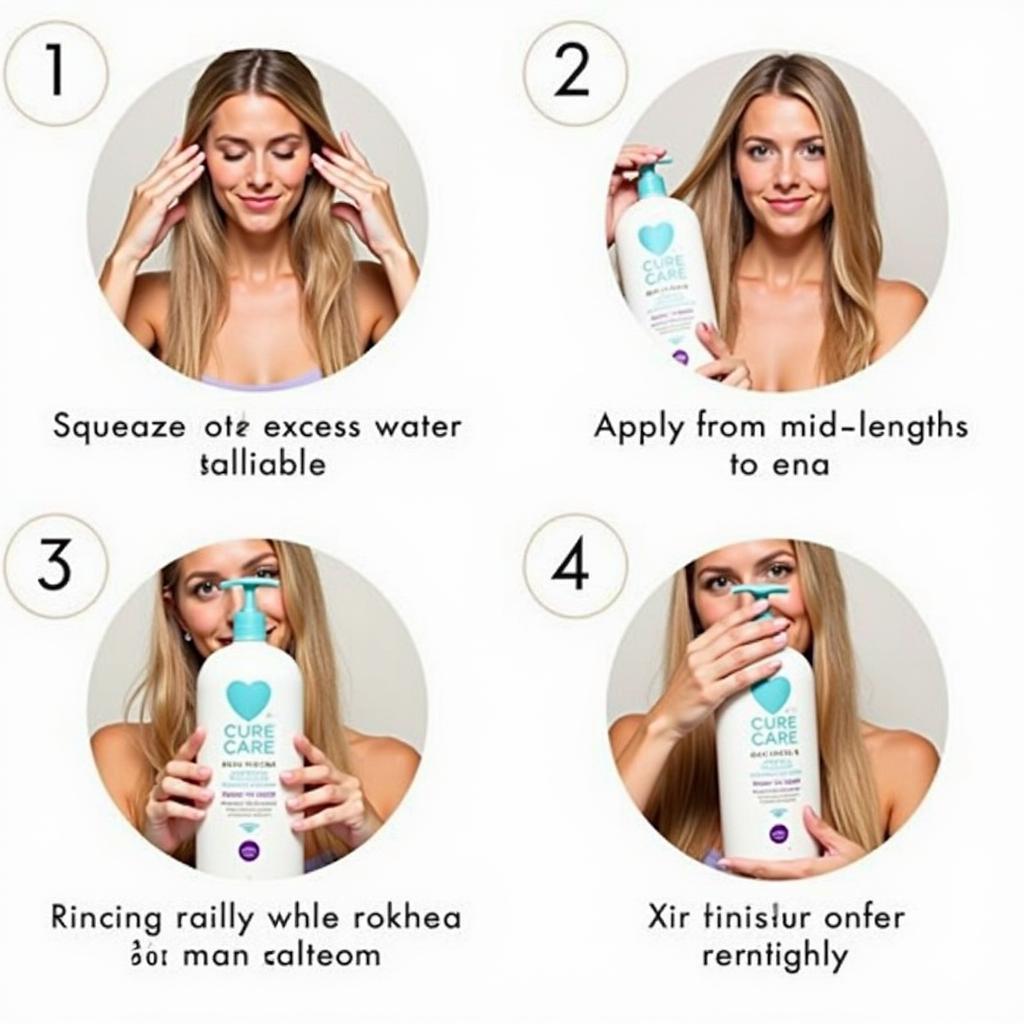 Steps to apply cure care hair conditioner correctly