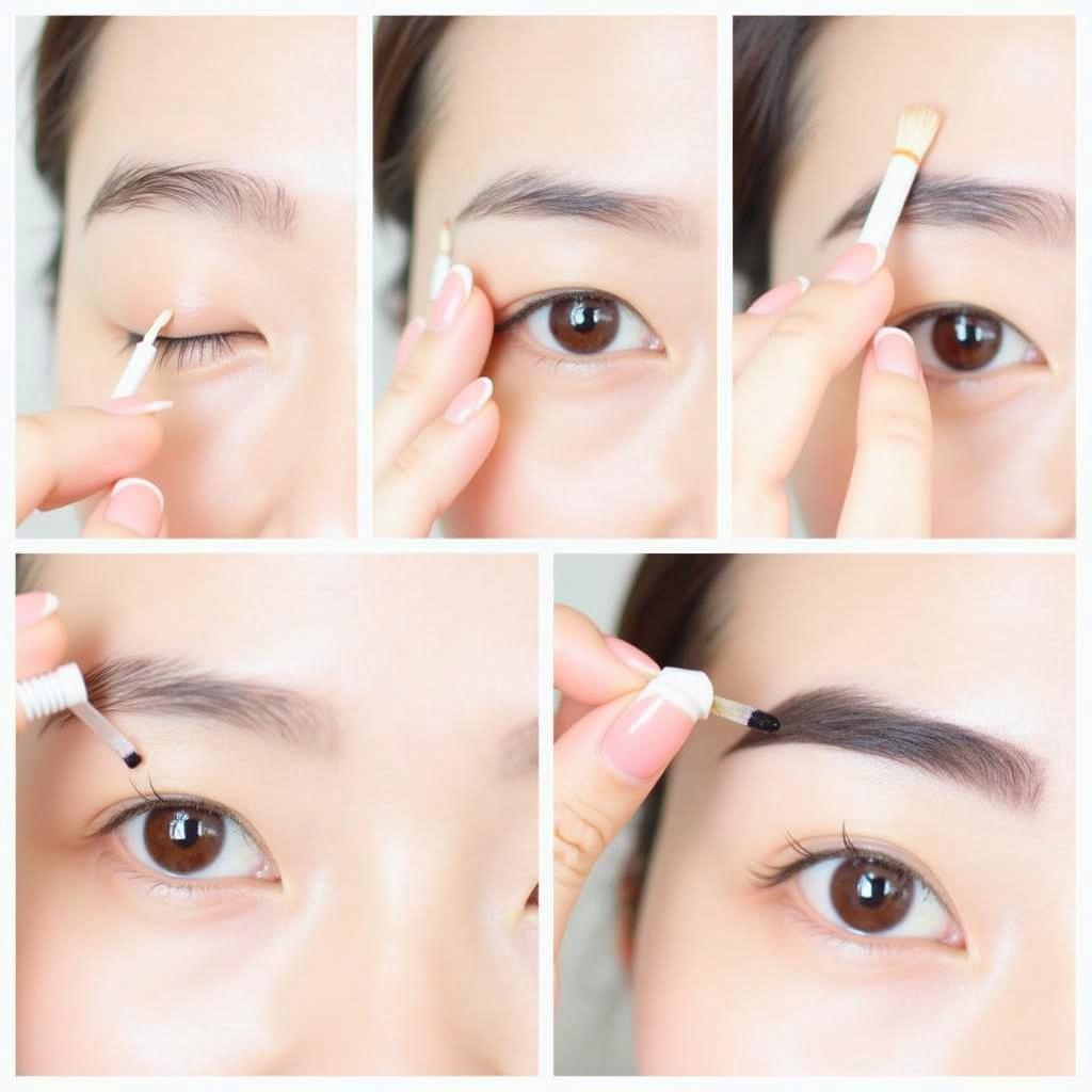 Applying Etude House Tint My Brows Gel