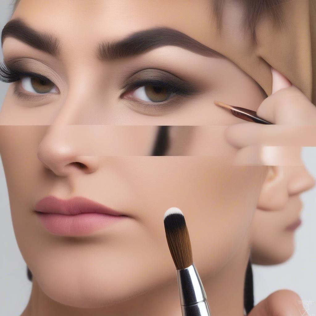 Applying Eyeshadow with a Blending Brush on a Hooded Eye