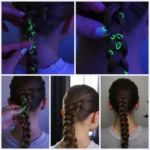 Applying Glow in the Dark Hair Beads to Braids