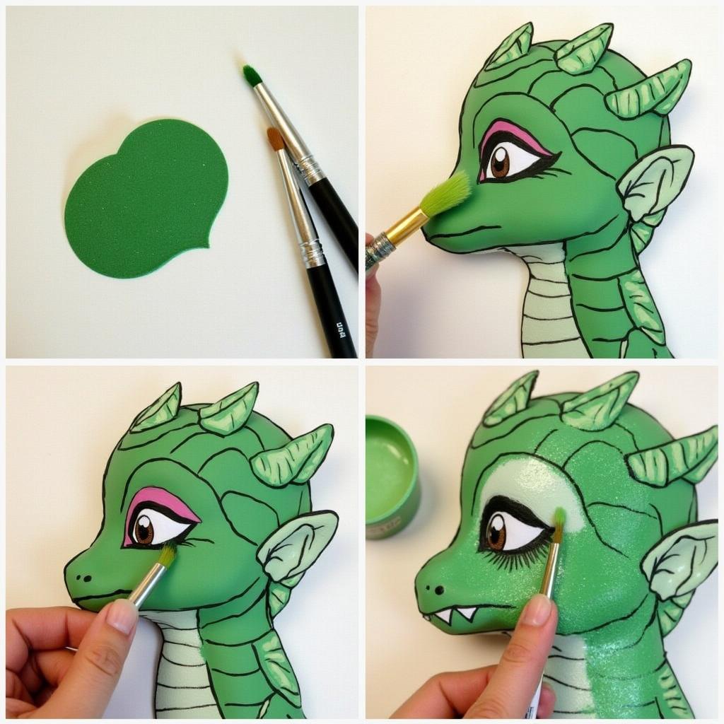 Applying Green Face Paint Tutorial