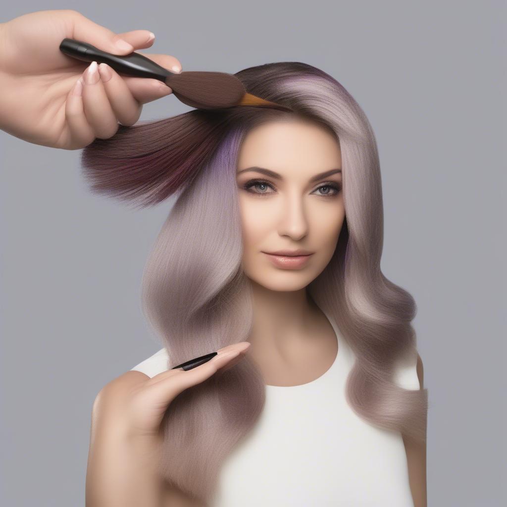 Applying Hair Dye with Brush