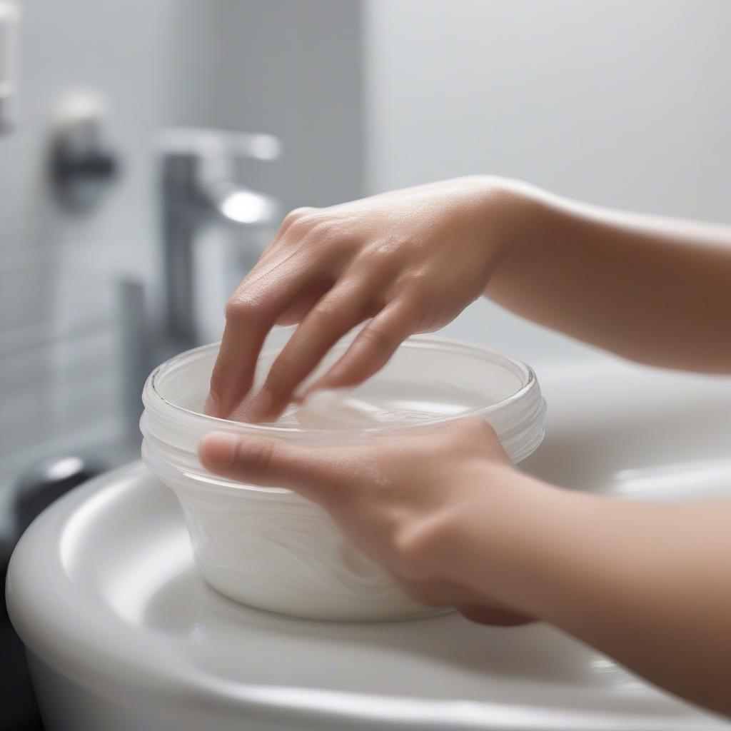 Applying Hair Gel from a Tub