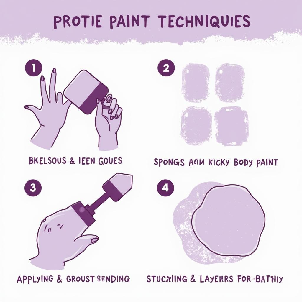 Applying Light Purple Body Paint Techniques