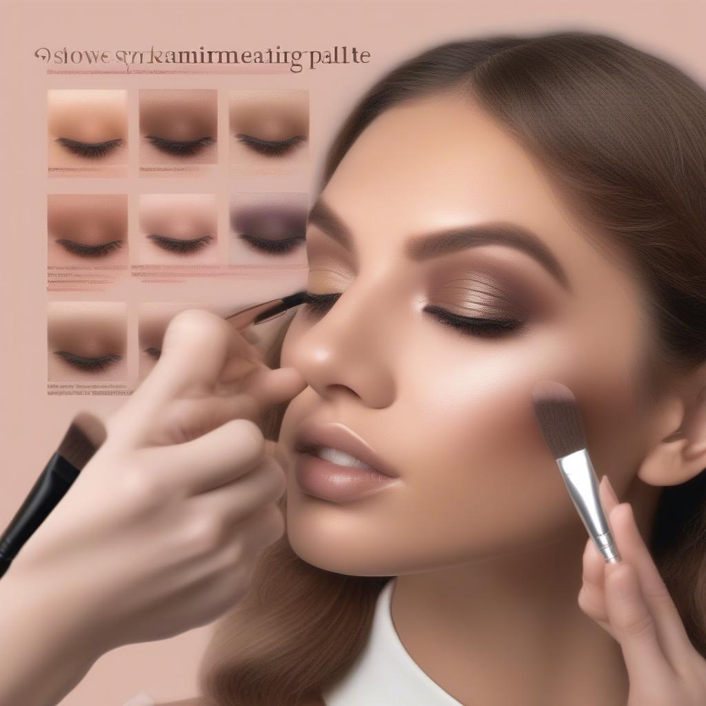 Applying Eyeshadow from a Light Work Palette