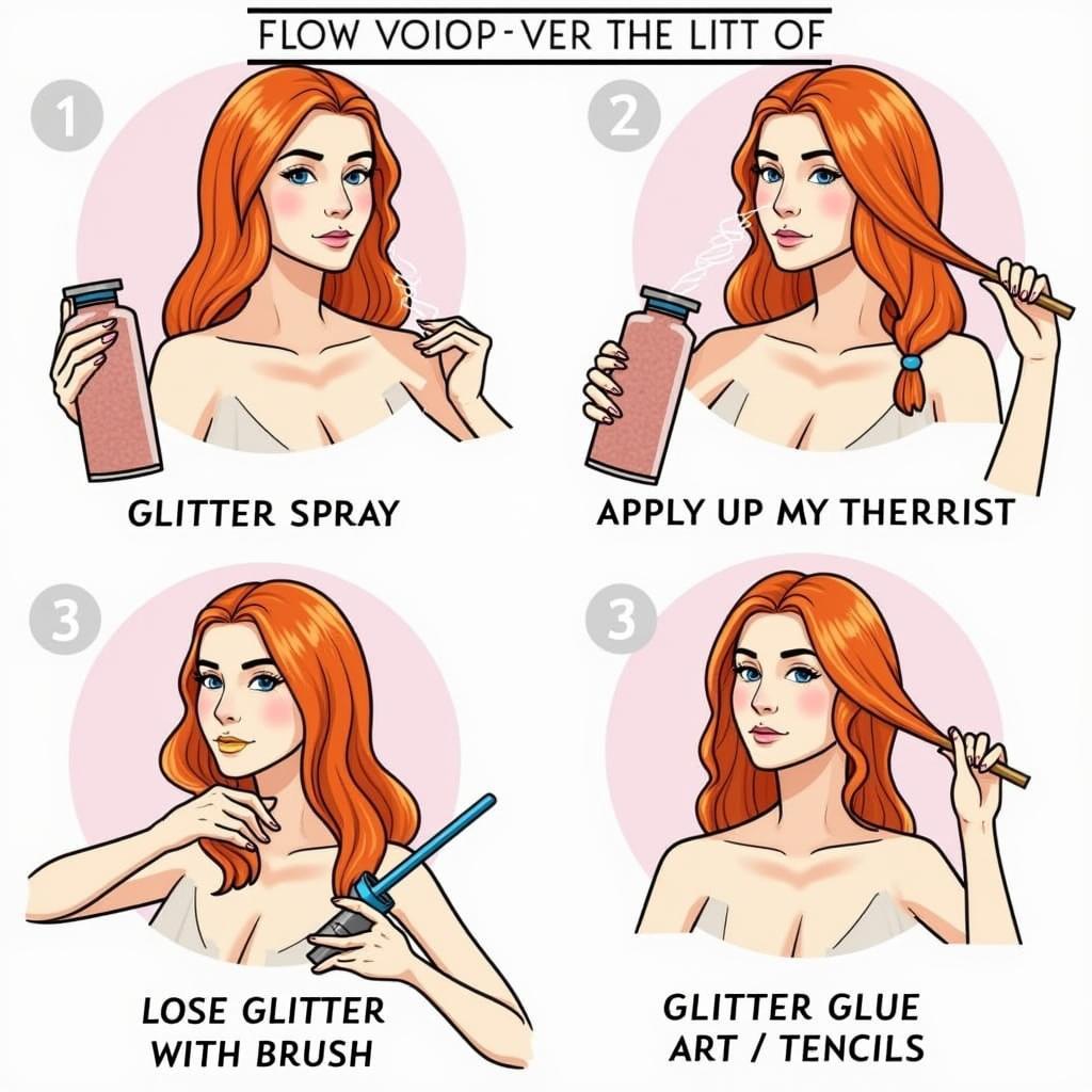 Applying Red Hair Glitter Tutorial