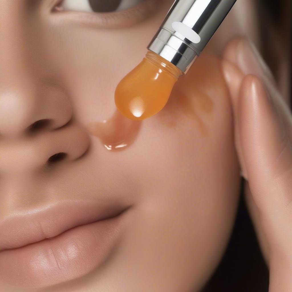 Applying Sarah Chapman Vitamin C Serum