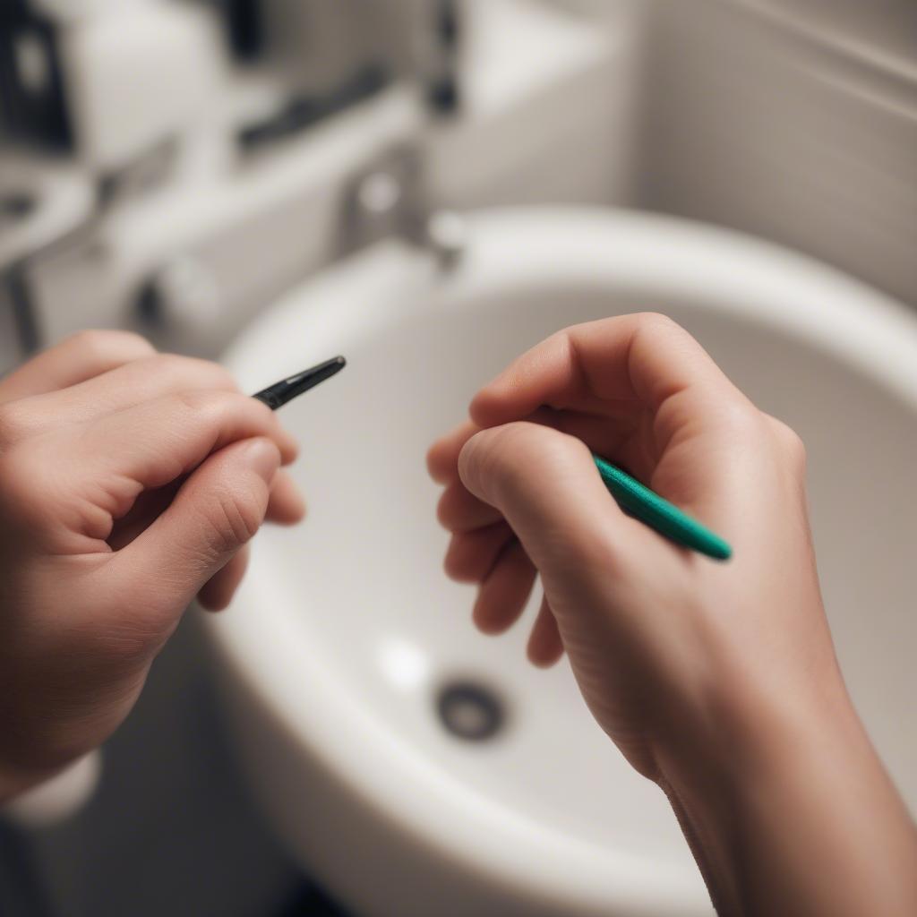 Applying a Styptic Pencil to a Shaving Cut