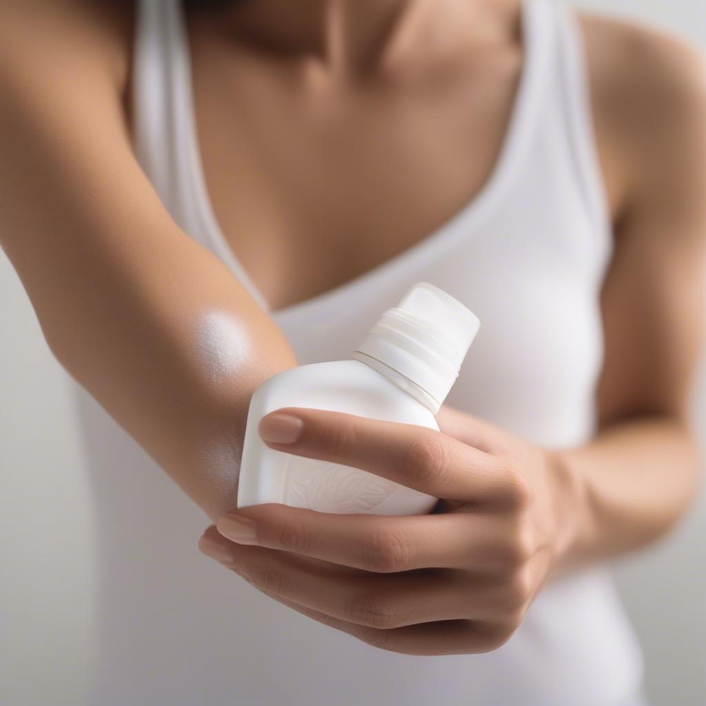 Applying Talc-Free Antiperspirant