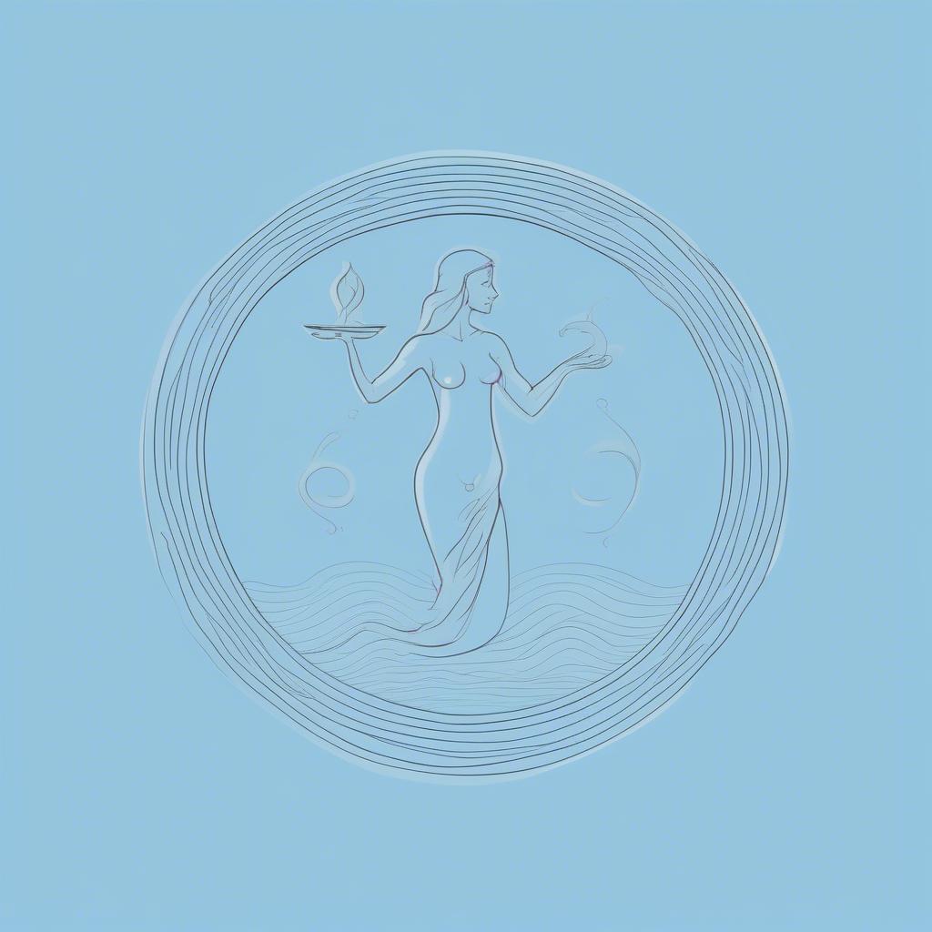 Minimalist Aquarius Water Bearer Design