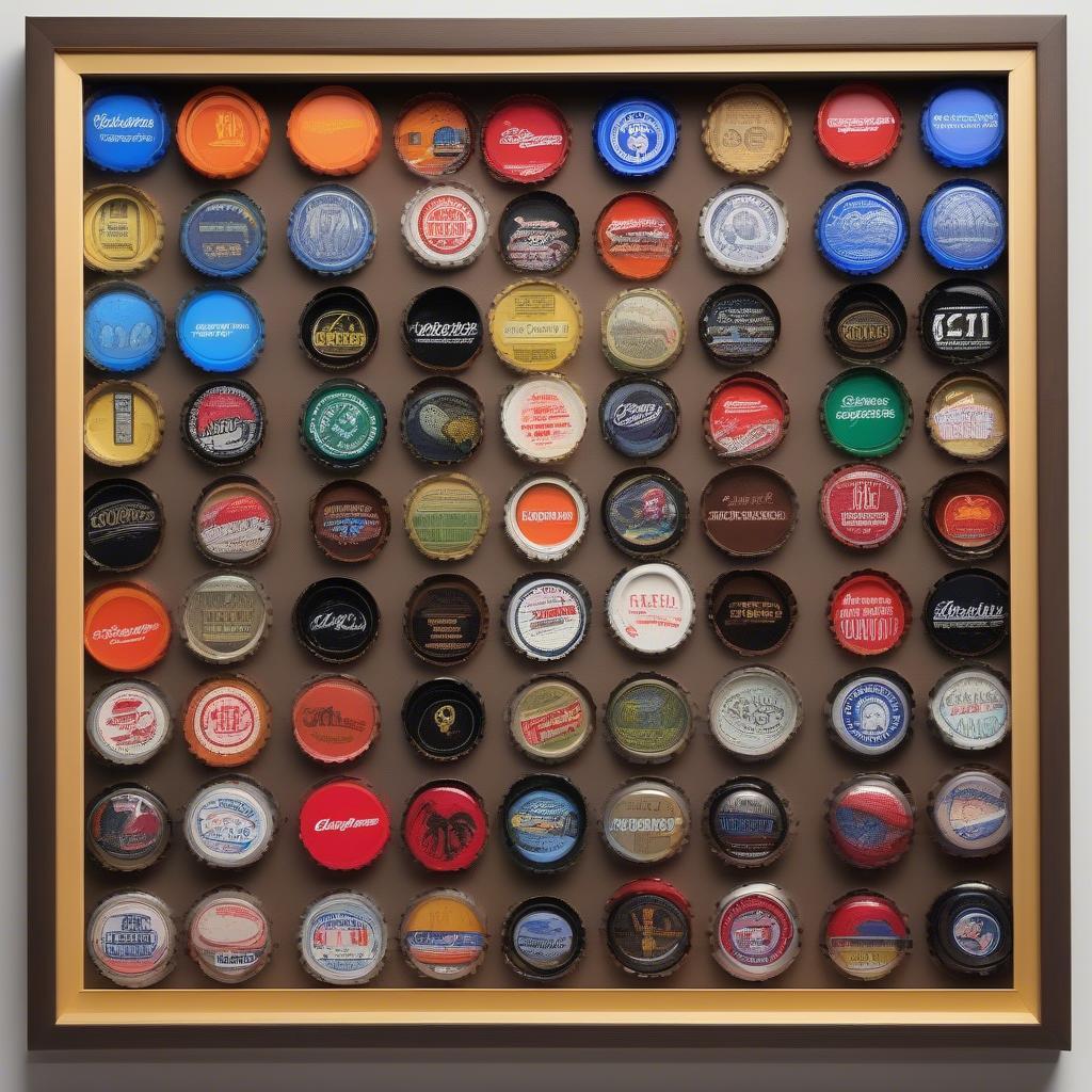 Arranging Bottle Caps in a Shadow Box