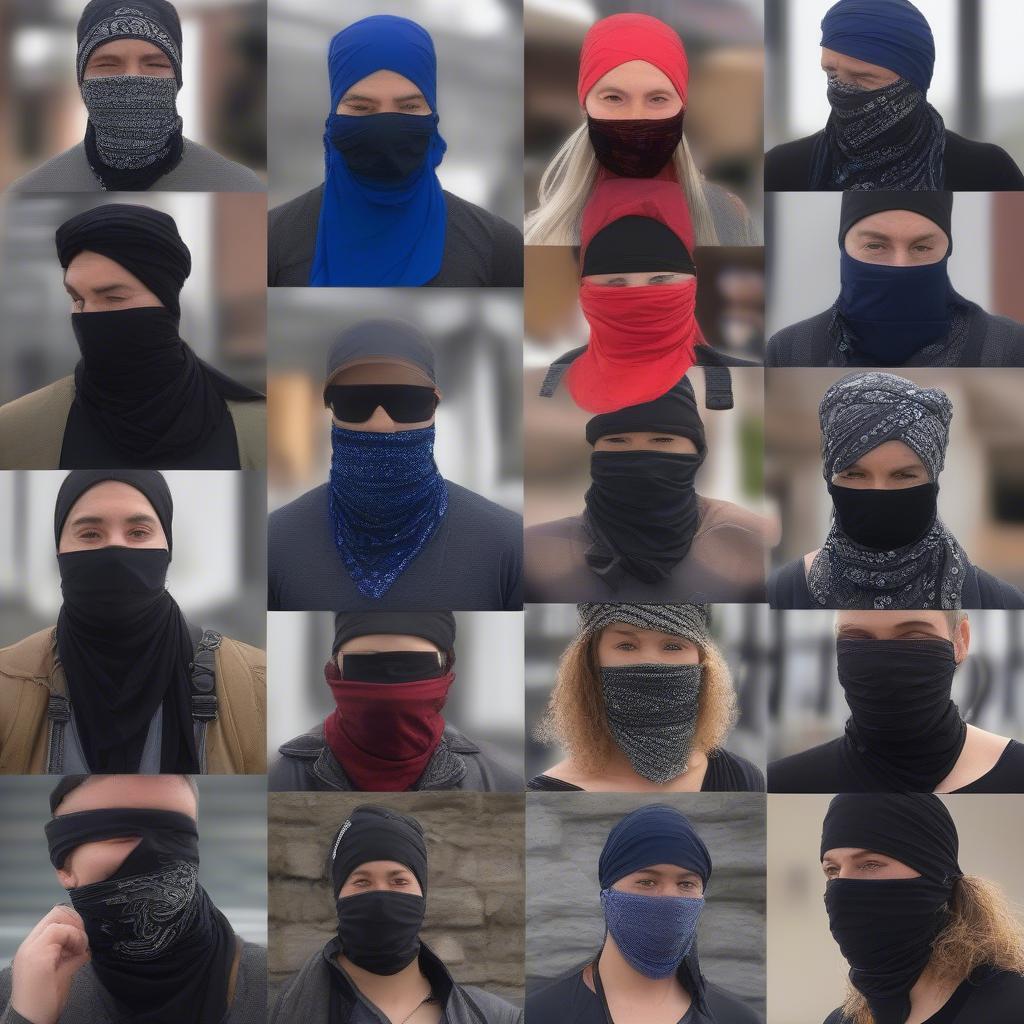 Different Styles of Bandana Face Covers