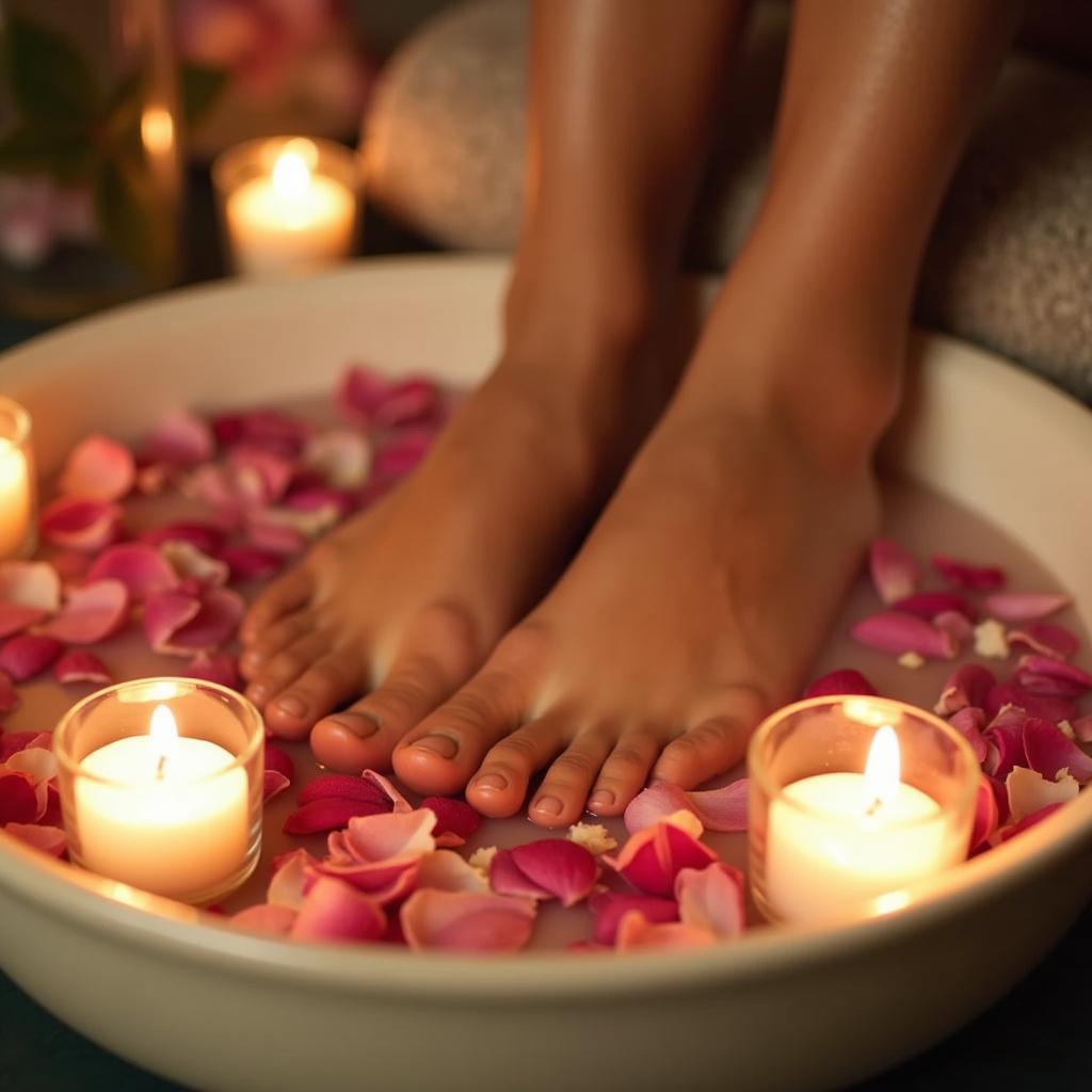 Relaxing with a Barefoot Foot Scrub