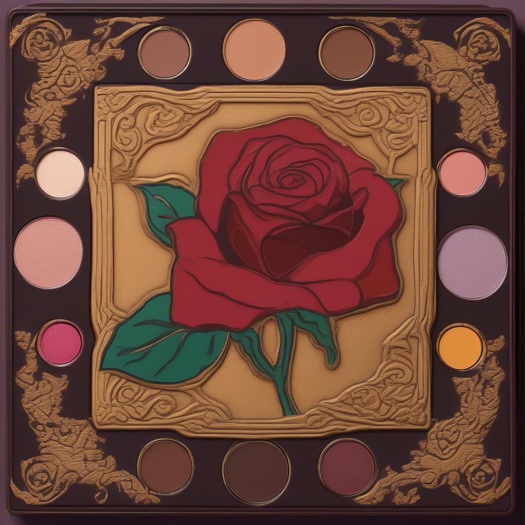 Beauty and the Beast Makeup Palette Featuring Enchanted Rose Design