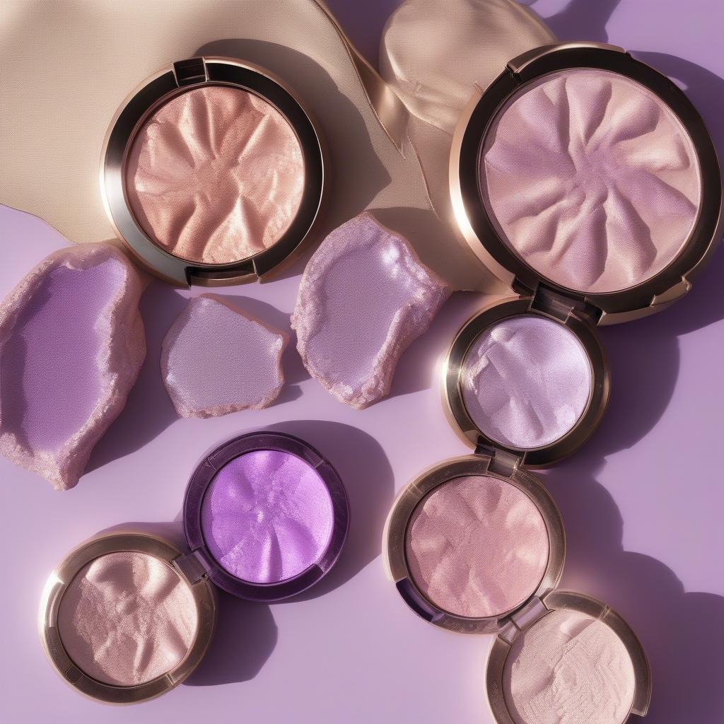 Becca Highlighter Lilac Geode Swatches