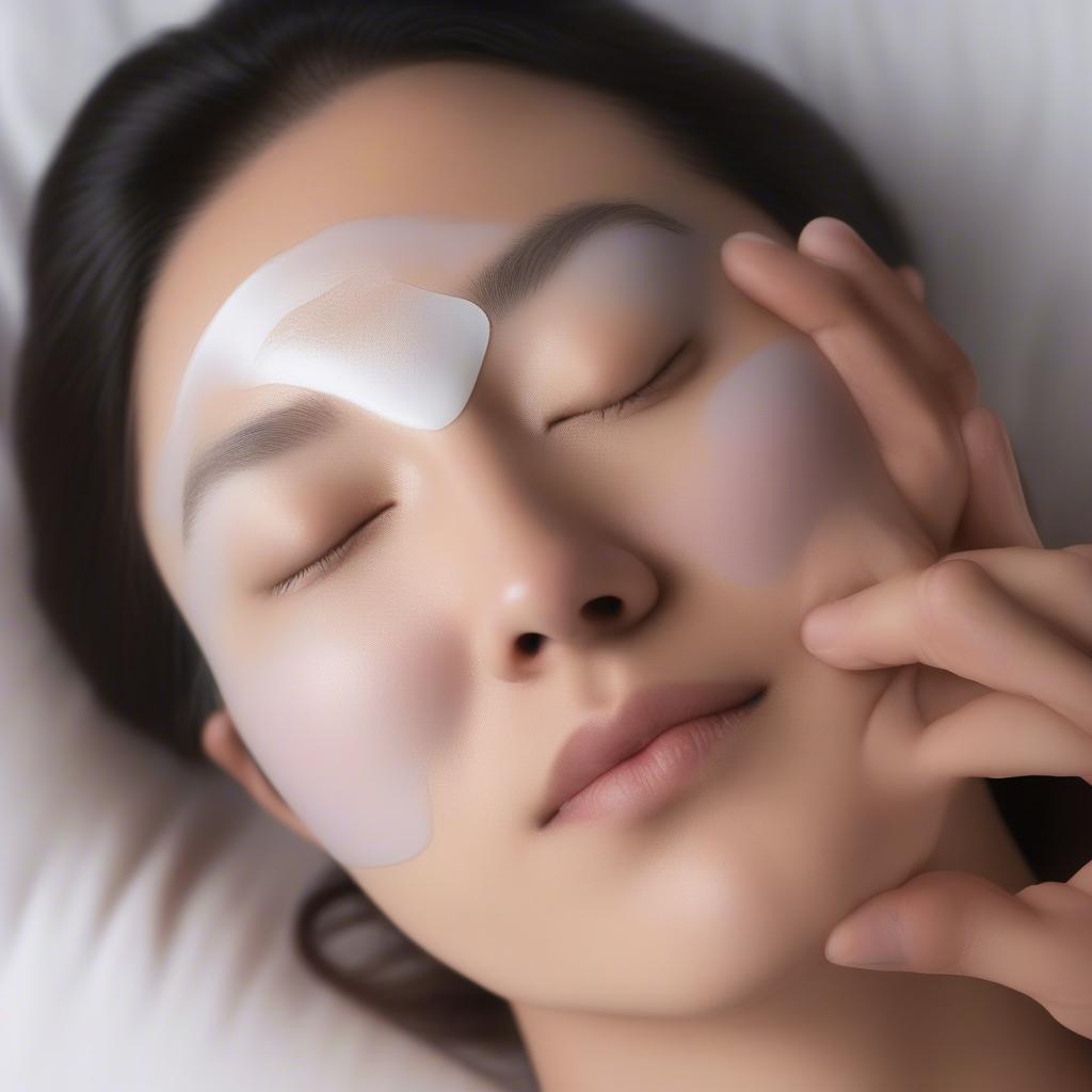 Applying the Belif Multi Vitamin Sleeping Mask