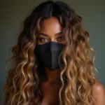 Beyoncé with a partially obscured face on the cover of her self-titled album.