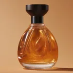 Billie Eilish perfume sample bottle close-up showing the unique design and the amber-colored liquid.