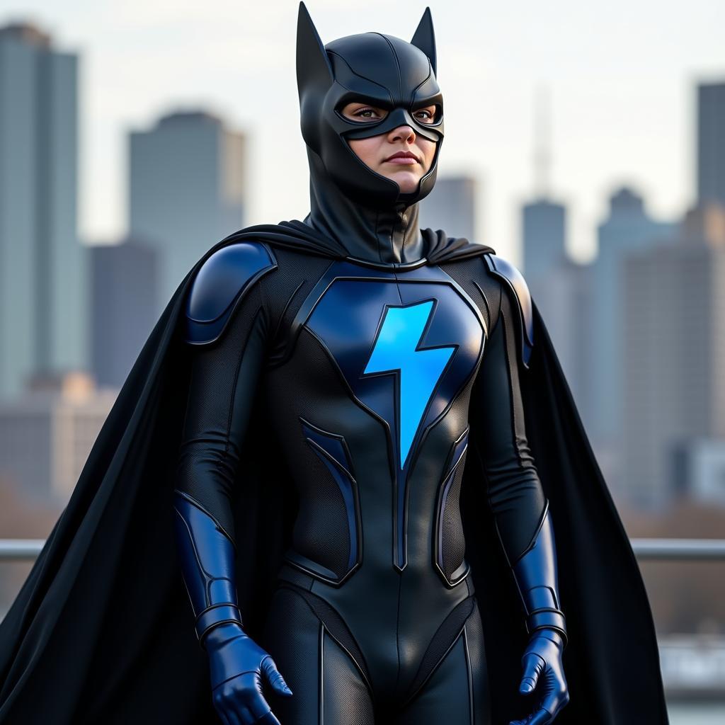 Black and Blue Superhero Costume