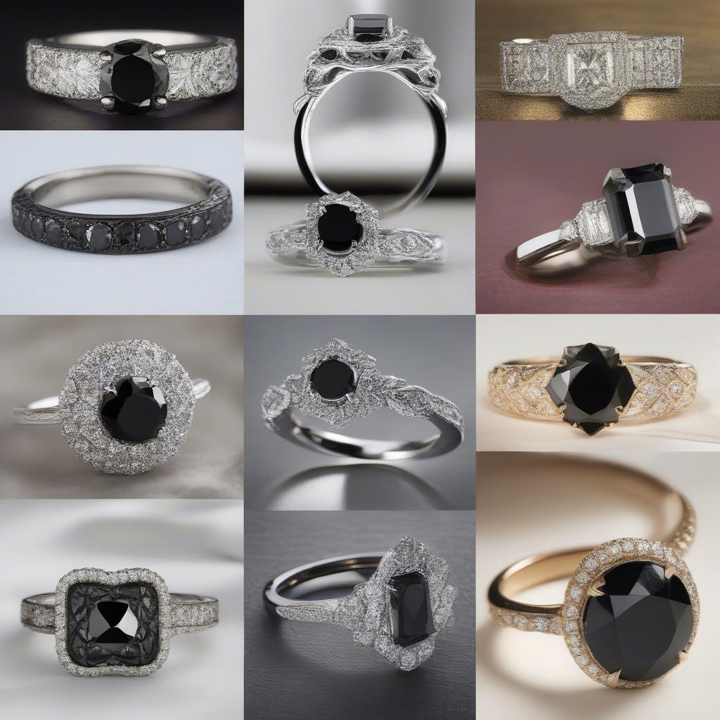 Black diamond wedding rings