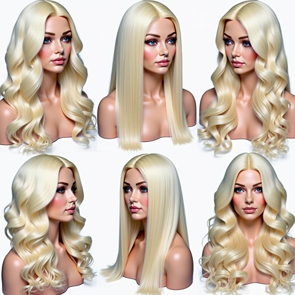 Different Bleach Blonde Wig Styles