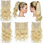 Various Blonde Clip In Ponytail Styles