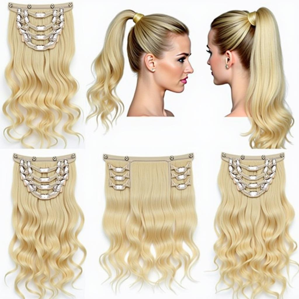 Various Blonde Clip In Ponytail Styles