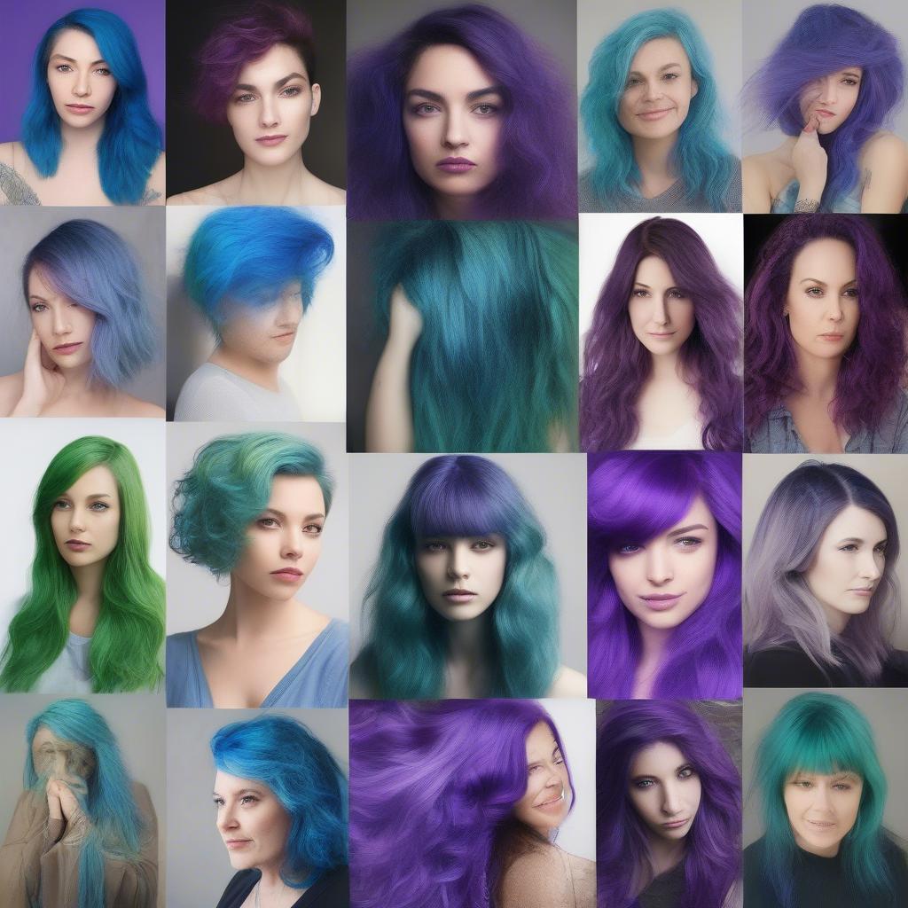 Long-Lasting Blue, Green, and Purple Hair Colors