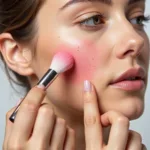 Applying Blush On Cushion