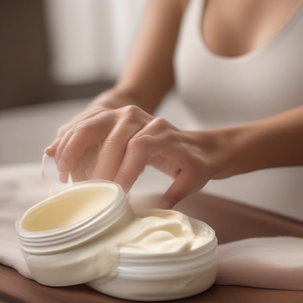 Applying Body Butter with Hyaluronic Acid