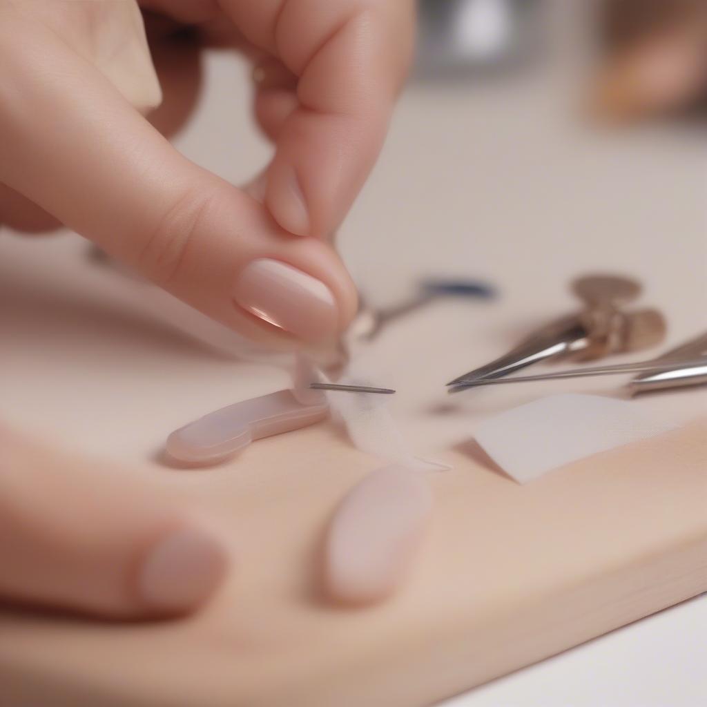 Applying Bow Press On Nails