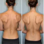 Bra Fat Lipo Before and After: Showing the transformation of a patient's back after undergoing bra fat liposuction.