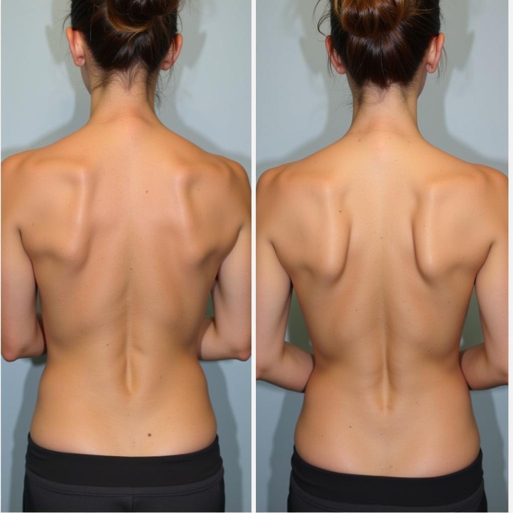 Bra Fat Lipo Before and After: Showing the transformation of a patient's back after undergoing bra fat liposuction.