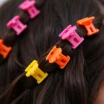 Bright Colored Clips on Dark Hair